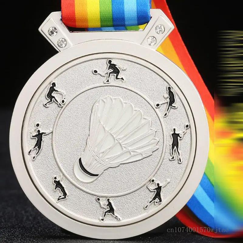 Customized Metal Medal for Sports Games, Hanging on the Neck, Badminton, Gold, Silver and Copper, Enterprise Excellent, 1Pc