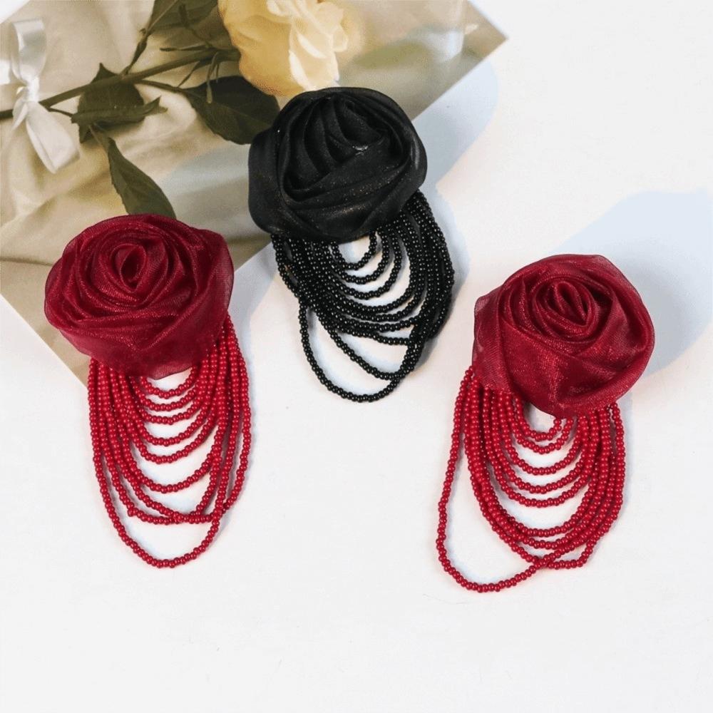 Mesh Organza Rose Flower DIY Clothing Patches Retro Chest Flower  Hair Clip Accessories