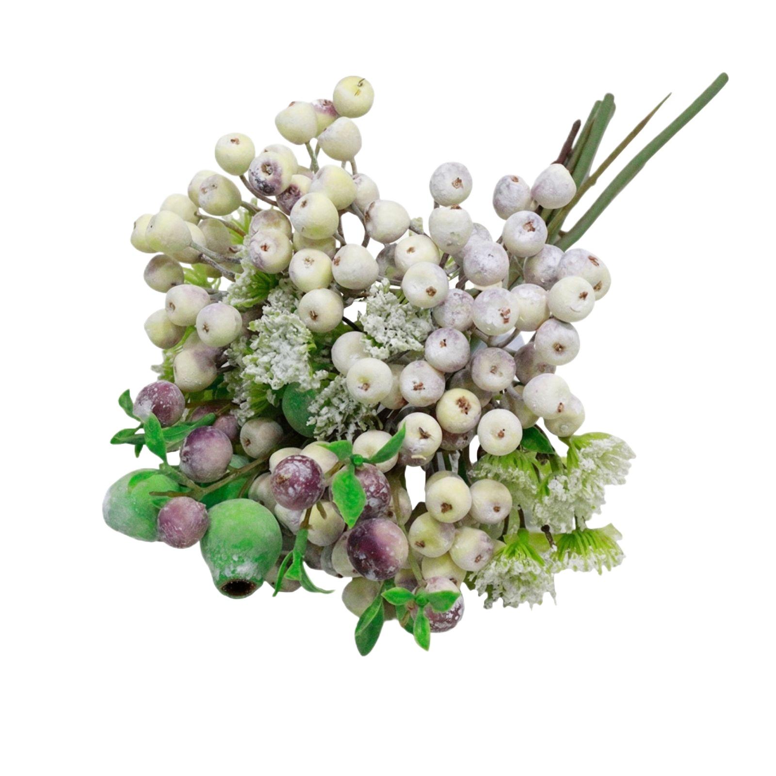 

Artificial Branches Simulation Plant Stems with Leaves and Frosted for Home Office Wedding Party Decoration One Size