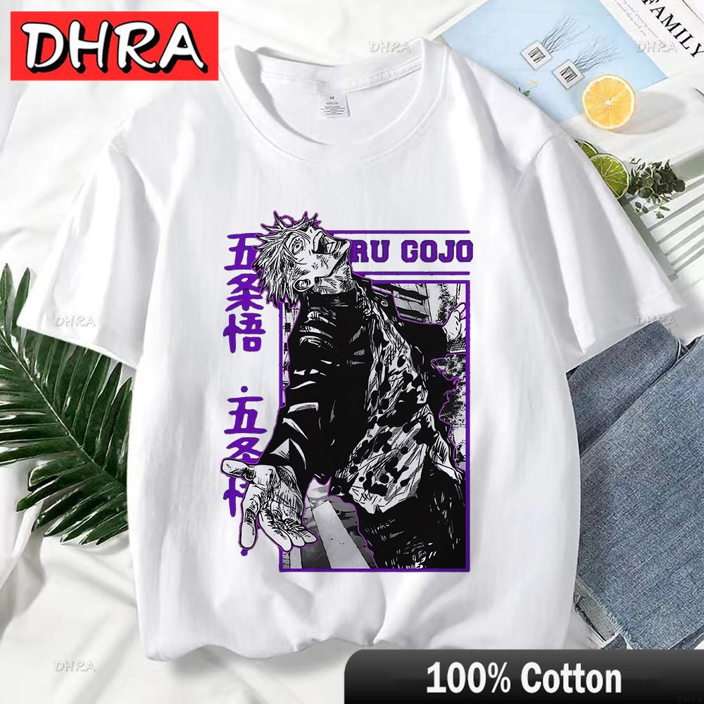 Japanese Anime Jujutsu Kaisen T Shirt for Women Gojo Satoru Print Graphic T Shirts Unisex Harajuku Fashion Casual Women Cute Tee