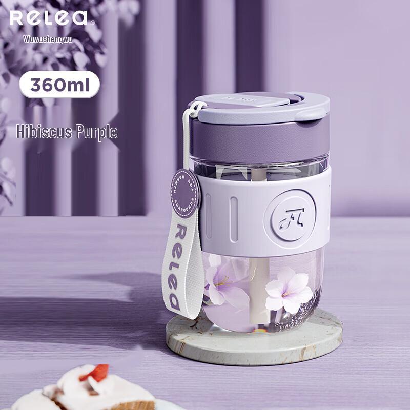 RELEA High Borosilicate Glass Cup with Straw