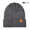 Knitted hat, men's autumn and winter thermal kit, double-layer plush wool knitted hat, scarf and gloves three-piece set
