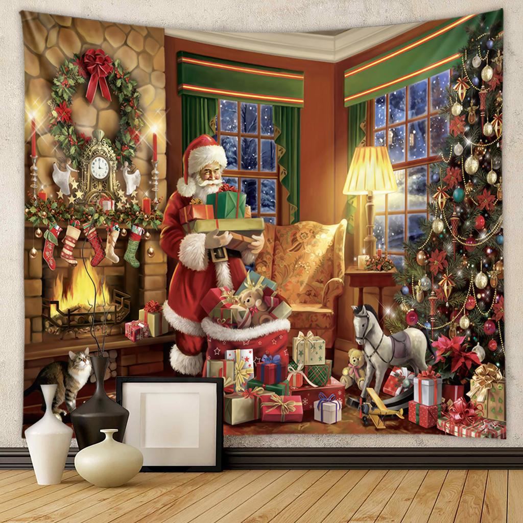 Grenzüberschreitender Außenhandelshintergrund, Stoffstil, hängender Stoff, Raum, hängender Stoff, Weihnachtsteppich