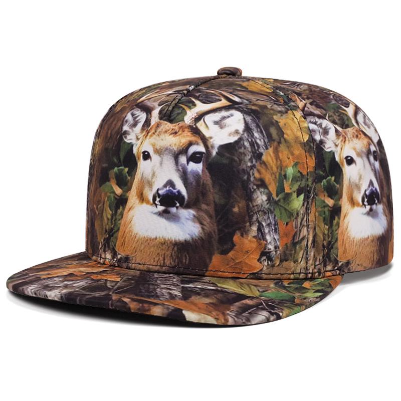 New Flat Brimmed Hat Printed Animal Street Hip Hop Hat Skateboarding Hat Leisure Sunshade Baseball Hat Unisex