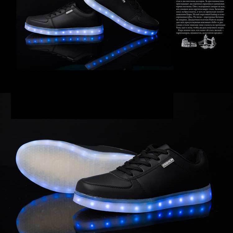 Unisex LED Light-Up Low-Top Casual Sneakers for Dance and Sports