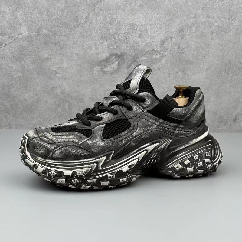 Men's Shoes 2025 New Thick Sole Tire Sole Height Increasing Dad Shoes Casual Fashion Versatile Sports Trend Shoes