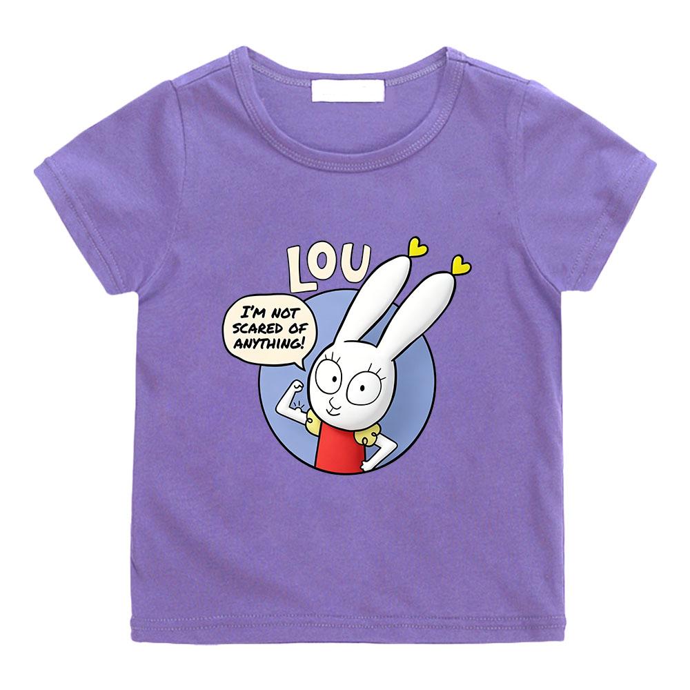 Simon Super Coniglio Bambini Piccoli 100% Cotone Stampa Cartone Animato Maglietta 2-12 Anni Moda Morbida Manica Corta Top Casual per la Primavera