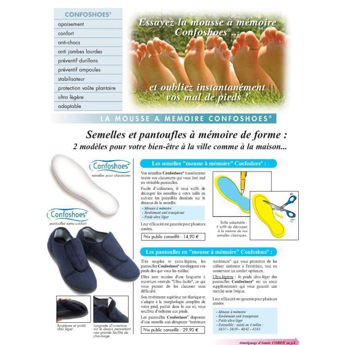 Pediexpert Pantoufles ConfoShoes à Mémoire de Forme - Taille 40/41