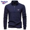 2026 Herbst/Winter Bestickt Neu Groß Herren Stehkragen Halber Reißverschluss Langarm Deutscher Samt Warmes Basis-Sweatshirt