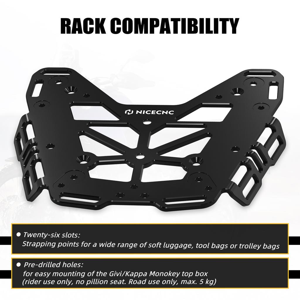 NICECNC Para Yamaha Tenere 700 Bagageiro Suporte para Bauleto Suporte de Carga Para Yamaha Tenere 700 2019-2024 2020 2021 2022 2023