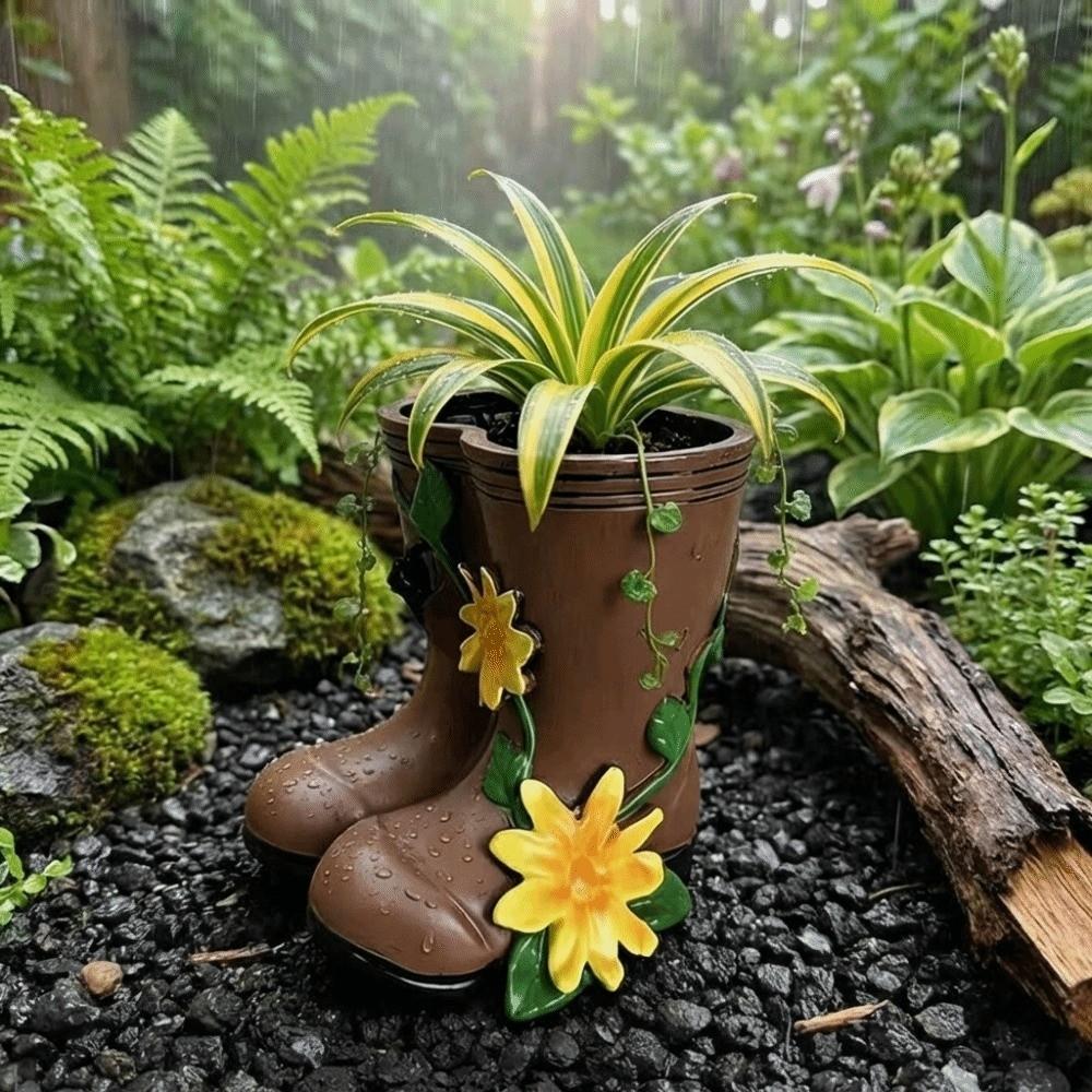 Modern Potted Plants Vase Childishness Garden Decor Unique Rain Boots Flowerpot  Outdoor Decor
