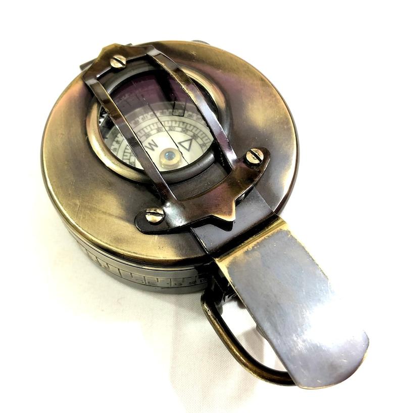 Brass Antique Finish British Military Compass WWII Nautical Maritime Prismatic Compass Gift