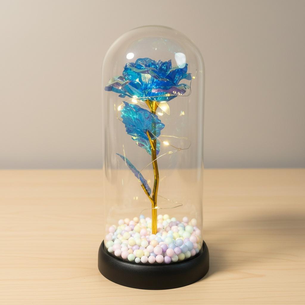 Rose Immortal Flower Glass Cover Valentine's Day Gift Doll Bouquet Mother's Day Birthday Creative Christmas Gifts