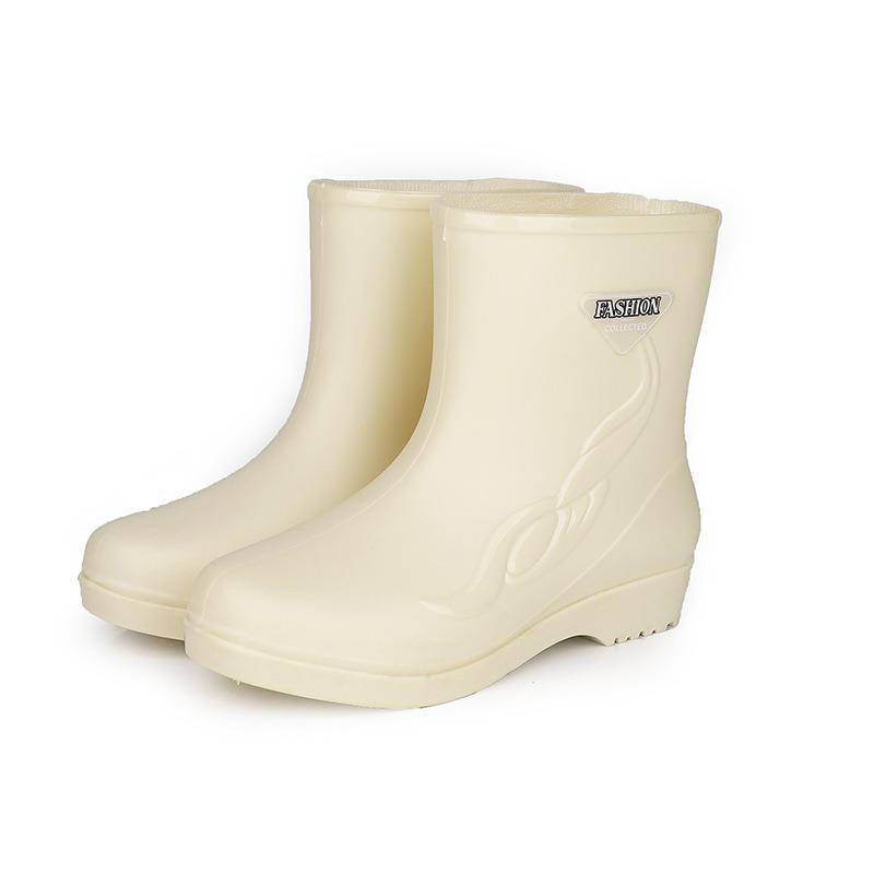 Short and medium tube waterproof rain shoes women's new adult warm and non-slip middle and old rain boots car wash kitchen rubber shoes water boots