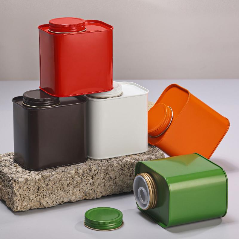 1Pcs Packaging Box Small Tea Tin Mini Travel Household Sealed Jar Empty Solid Tan Storage Can Green Black Tea