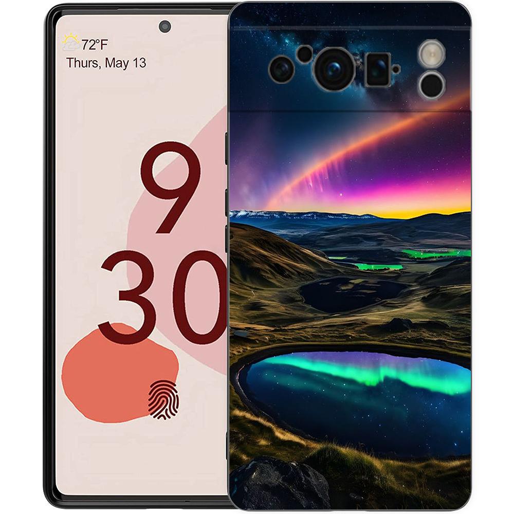 Beautiful northern lights Phone Case For Google Pixel 9 8 7 6 Pro XL 8A 7A 6A TPU Shell Soft Shockproof Black Cover