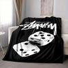 1Pc Street Art Dice Flannel Blanket, Soft And Comfortable, Casual Warm, Camping Travel, Christmas, Halloween Xmas Gift N114