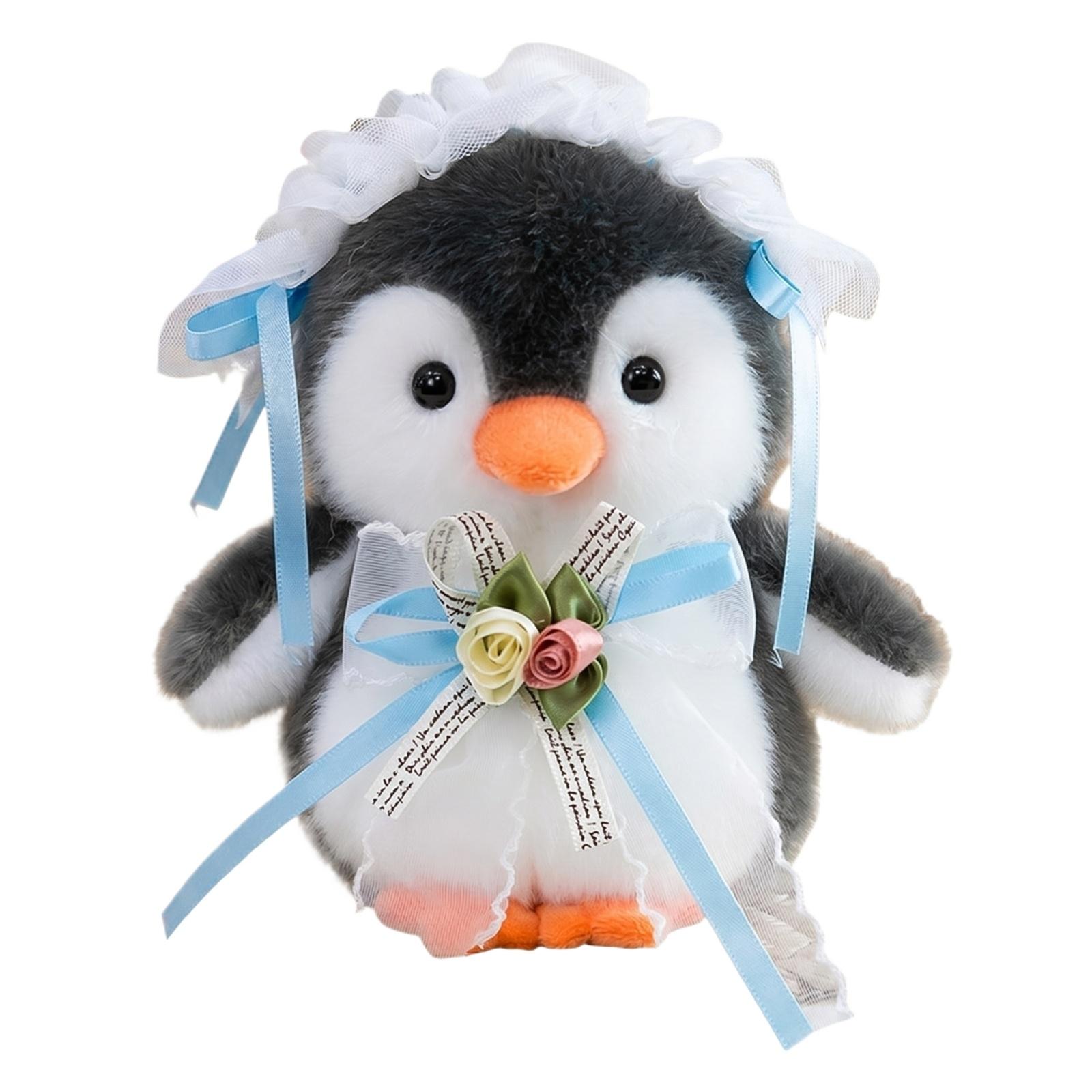 

Plush Penguin Keychain Soft Stuffed Animal Doll with Decorative Outfit and Clip Suitable for Bag or Backpack Accessories One Size
