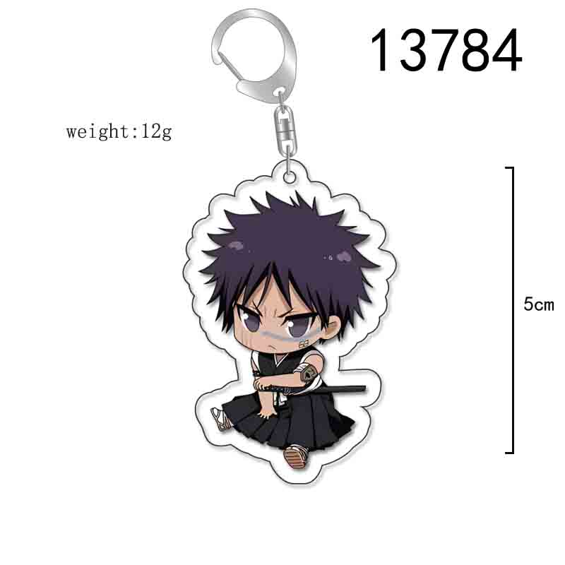 Anime Bleach Acrylic Keychain Fashionable Kurosaki Ichigo Ishida Uryuu Kuchiki Handcuff Cartoon Figurines Keychain Bag Charming 55mm