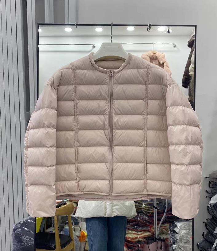 Down autumn and winter new women's short white duck down jacket women's long sleeves light and simple fashion warm jacket