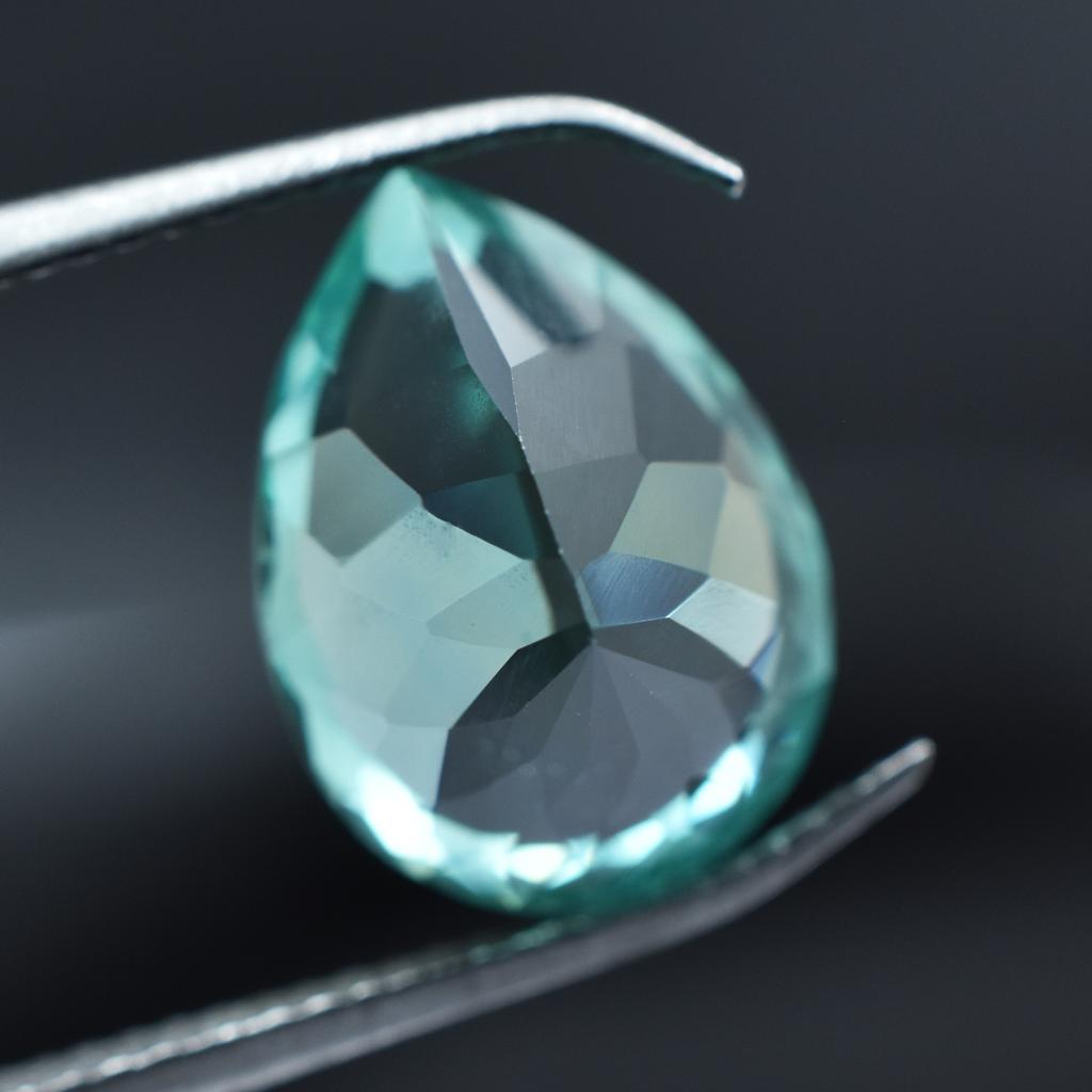Natural Bluish Green Sapphire Pear Cut 8.40 Ct Loose Gemstone CERTIFIED