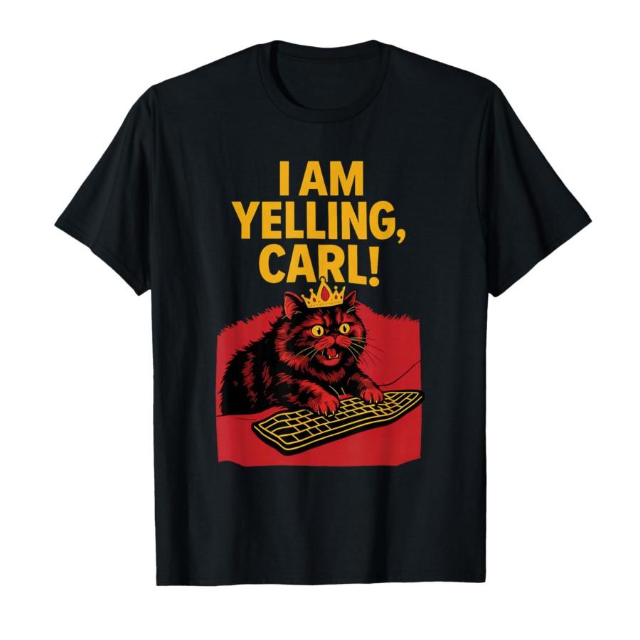 

I Am Yelling Carl Screaming Cat Meme Graphic T-shirt For Men Women 100% Cotton T Shirts Short Sleeve Tops 0304-1 - Men s Summ... S разноцветный