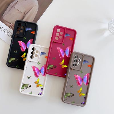 N42 Colorful butterfly Mäkké silikónové puzdro pre Samsung S24 S23 A05s A54 A25 A34 A12 Xiaomi POCO X5 Redmi Note 12S Huawei P50 Honor 90 Angel Eyes Cover