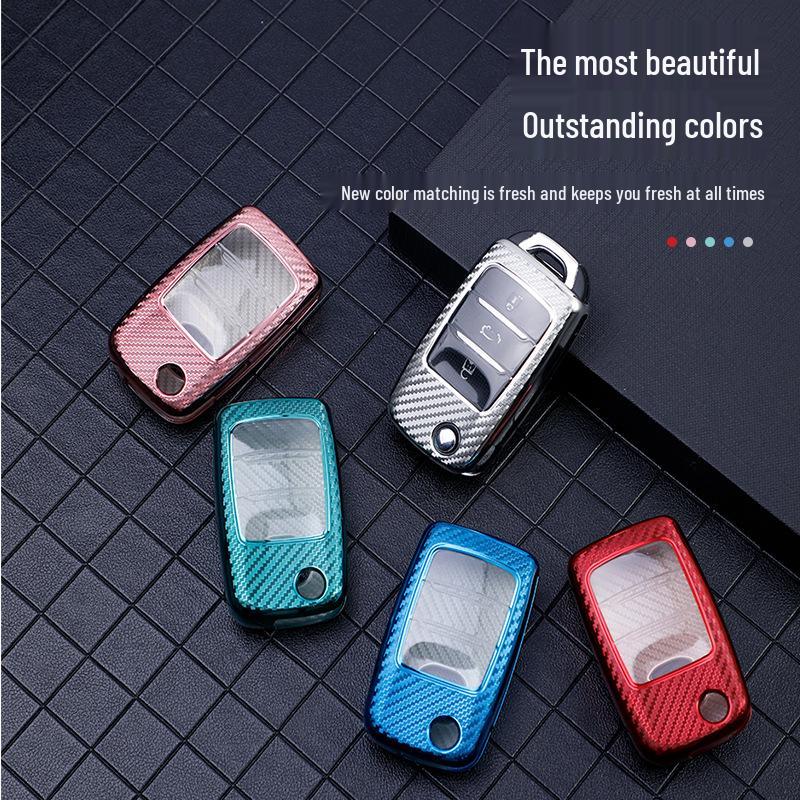 Transparent Carbon Fiber Car Key Case for Changan CS75/CS55/Eado/CS35/CS15