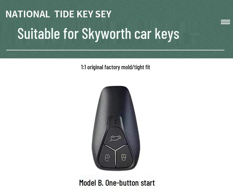 2023 Skyworth HT-i Key Cover Set: Genuine Leather Remote Control Case for PHEV Zhiyuan Edition Plus Car.