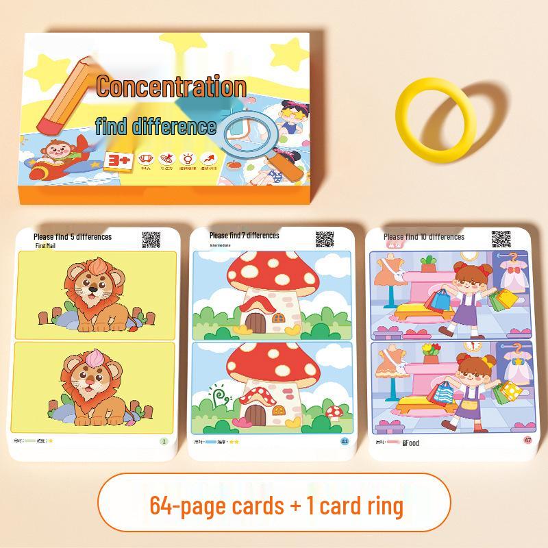 Find the Difference Training Cards for Kids - Enhance Logic & Focus for Ages 3-6