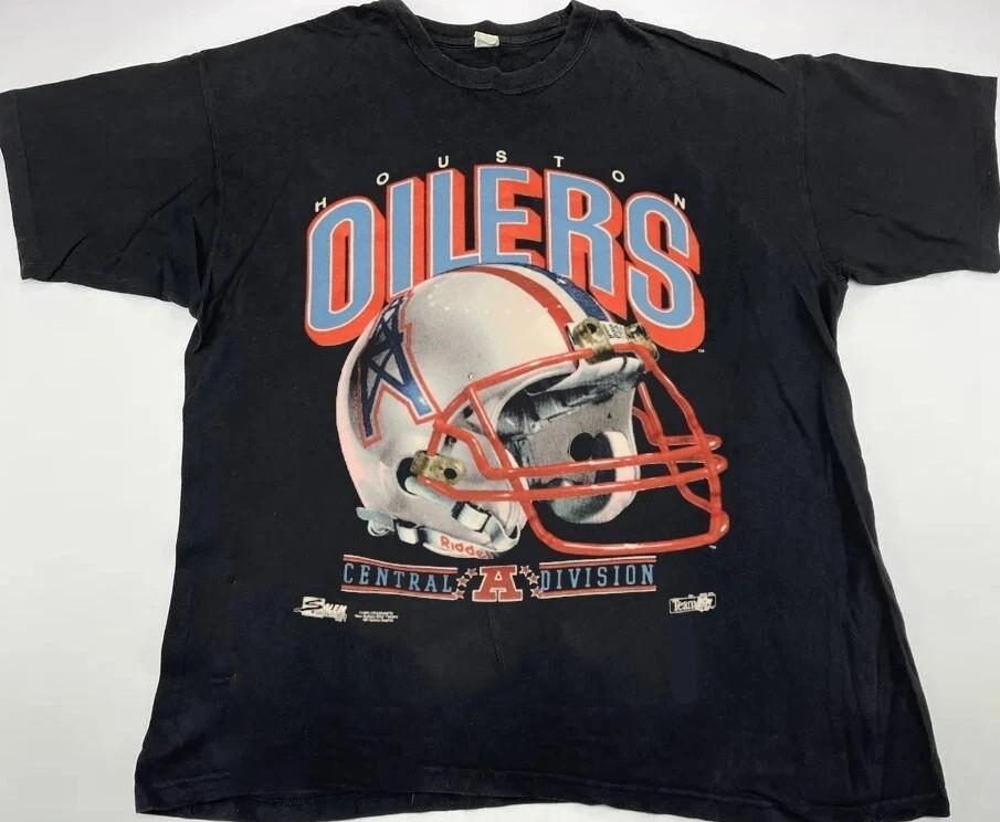 Houston Oilers NFL Football Graphic Black Unisex T shirt Reprint KH18372 S