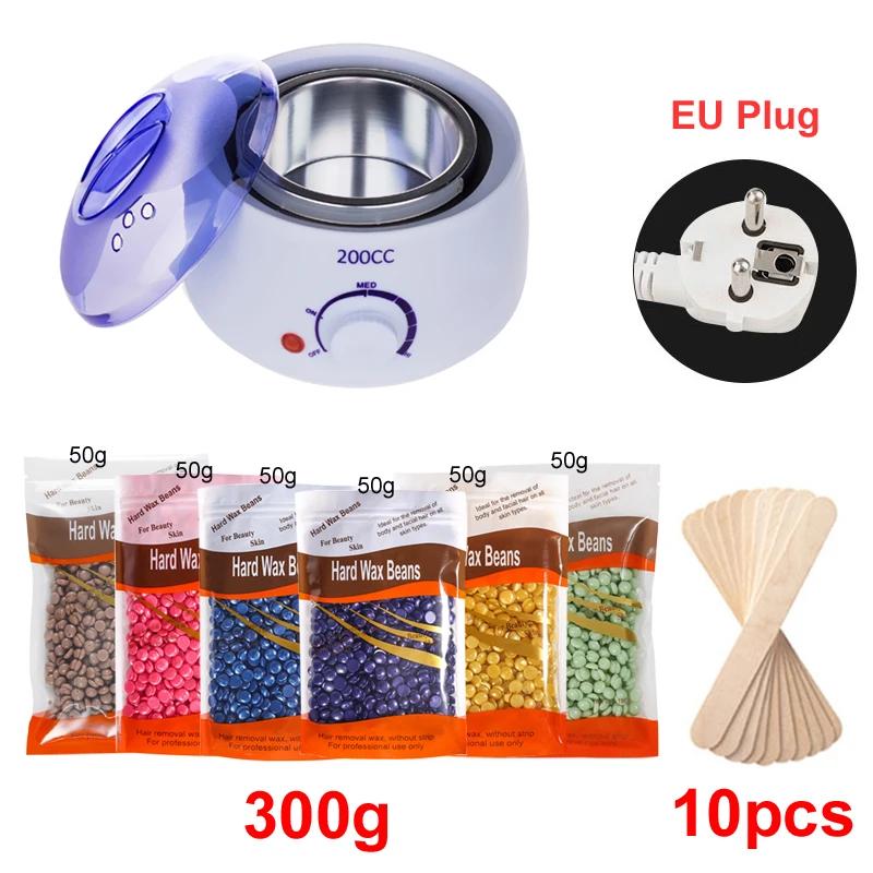 200ml Smart Hair Removal Warmer Wax Heater for Hands & Feet Epilator Depilatory Skin Care Paraffin Waxing Kit with Wax Beans