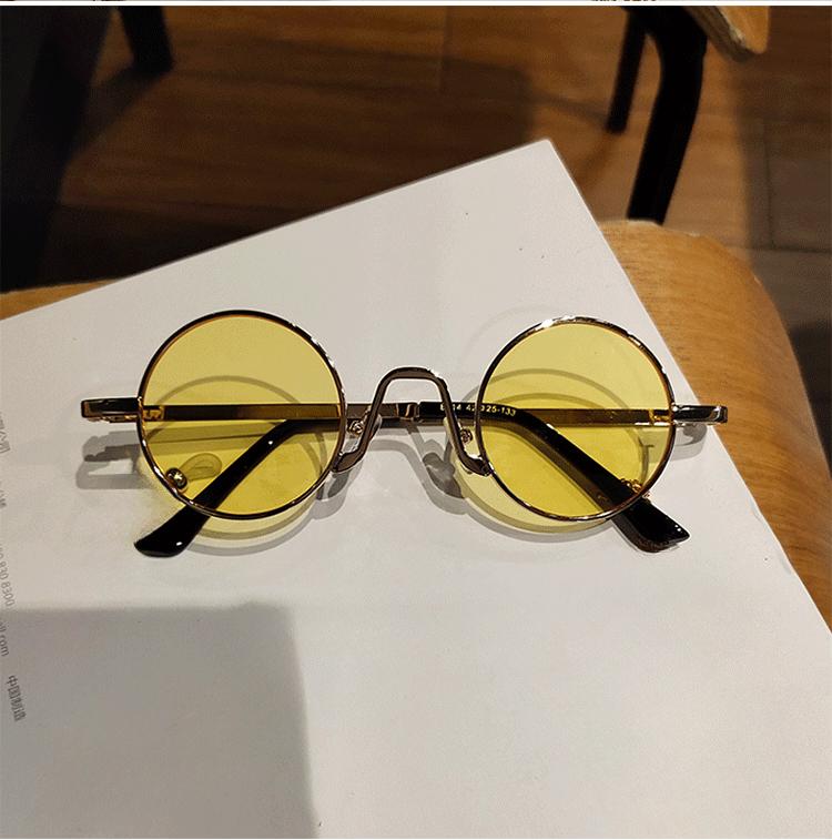 Colorful Round Punk Sunglasses Woman Brand Designer Metal Frame Sun Glasses For Man and Woman Driving Outdoor UV400 Eyewear