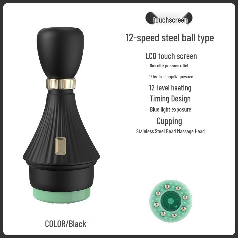 Portable Heated Electric Cupping Device for Full-Body Therapy, Meridian Brushing, and Gua Sha Scraping