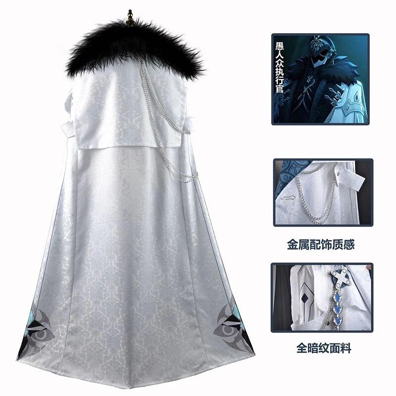Hra Genshin Impact Il Dottore The Doctor Cosplay Kostým Fatui Harbingers Tartaglia Plášť Šála Uniforma Karneval Party Manteau