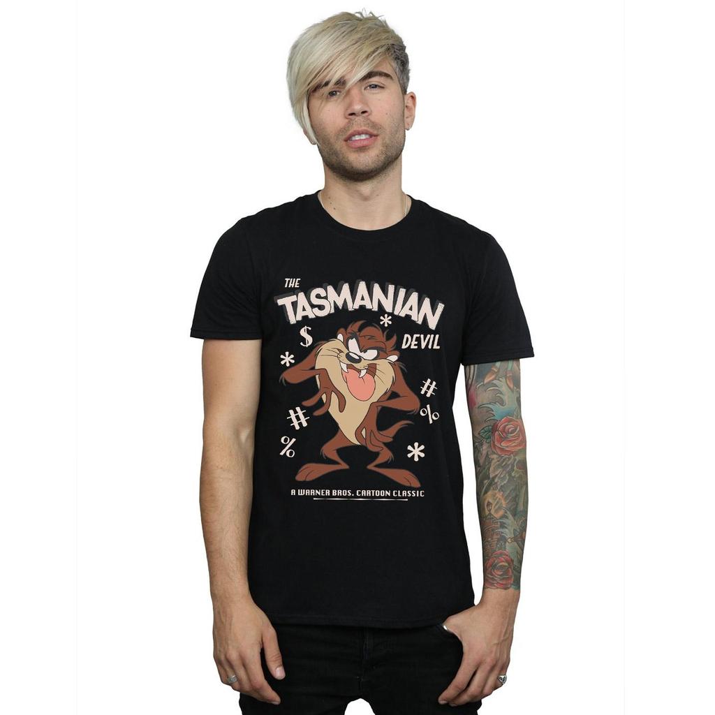 Looney Tunes Mens Tasmanian Devil Vintage Cotton T-Shirt