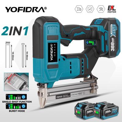 Bürstenlose 30mm Elektro-Nagelpistole 2in1 Nagler-/Tackerpistole Akku-Rahmennagler Tackerwerkzeug Für Makita 18V Akku Stifte