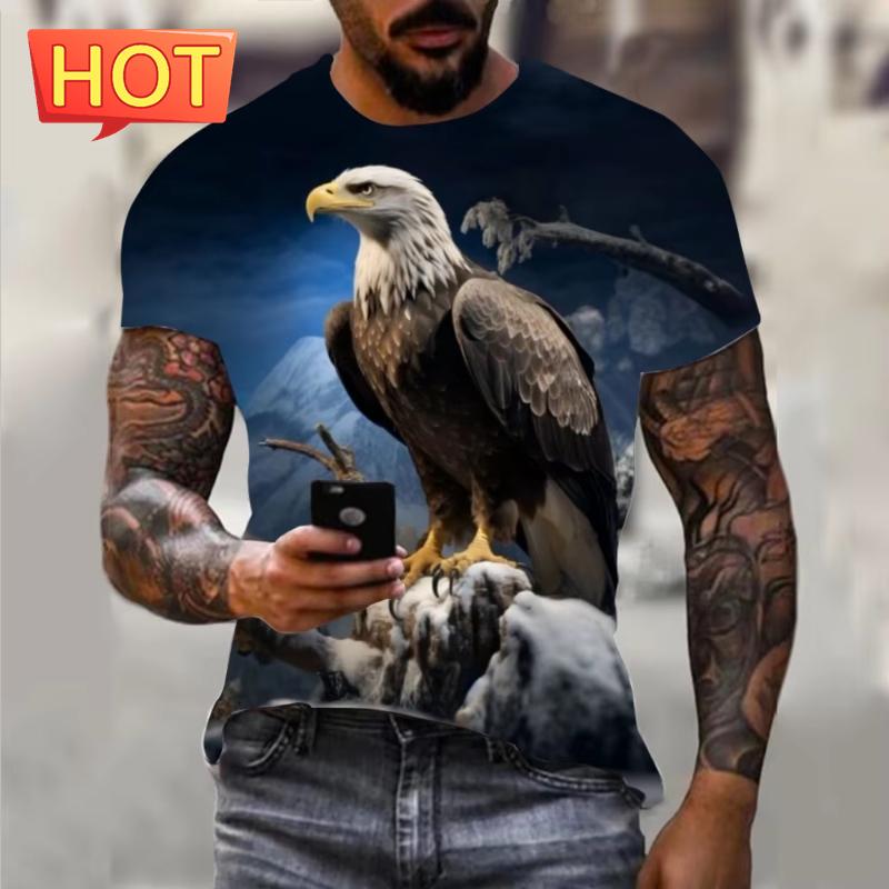 Fashion Animal Eagle Graphic T Shirt For Man Women 3D Printed Short-Sleeved Tees Fashion Plus Size Men's Tops Casual Kids Tops