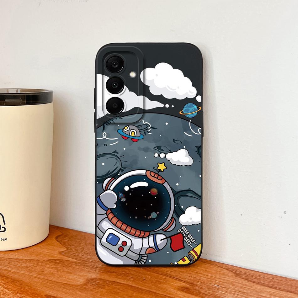 For Samsung Galaxy A37 A57 A17 A07 Phone Case Cute Astronaut Smooth Liquid Silicone Full Coverage Anti Drop Soft Durable Bumper