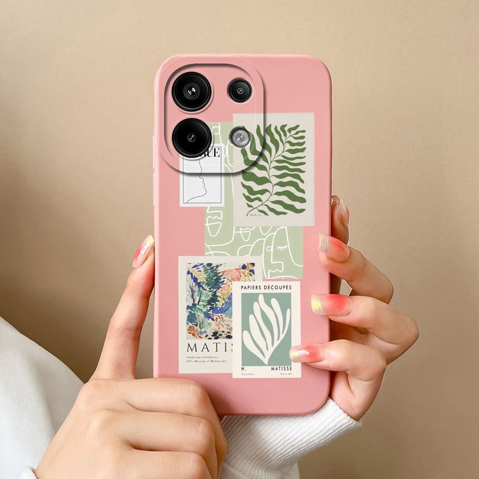 Telefonabdeckungen für Xiaomi Redmi 13 A3 4G Note 13 Pro 13R Turbo 3 Gehäuse Silikon Soft Fashion Labels Displayschutzfolie Matte Telefonhüllen Shell für Redmi