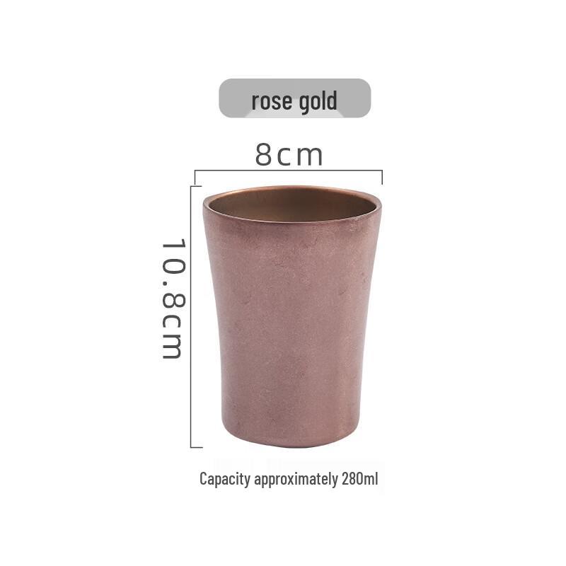 Wutuo Vintage Rose Gold Double-Layer Beverage Cup Set