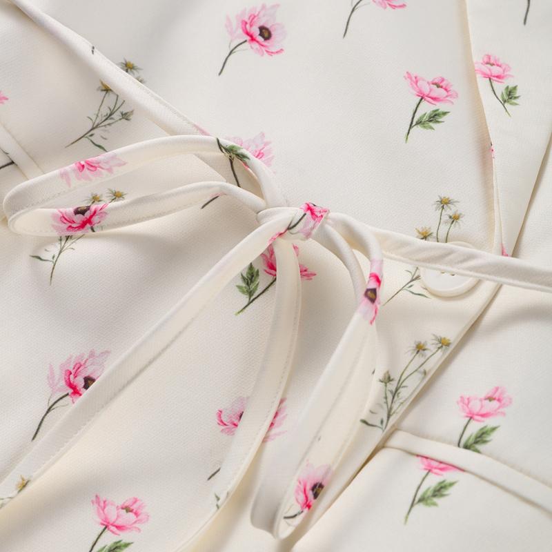 Módní květinové pásky Blejzr Kabát Dámský Ramenní vycpávky Jednořadé S klopami Dlouhý rukáv Streetová bunda 2025 Jarní sváteční párty