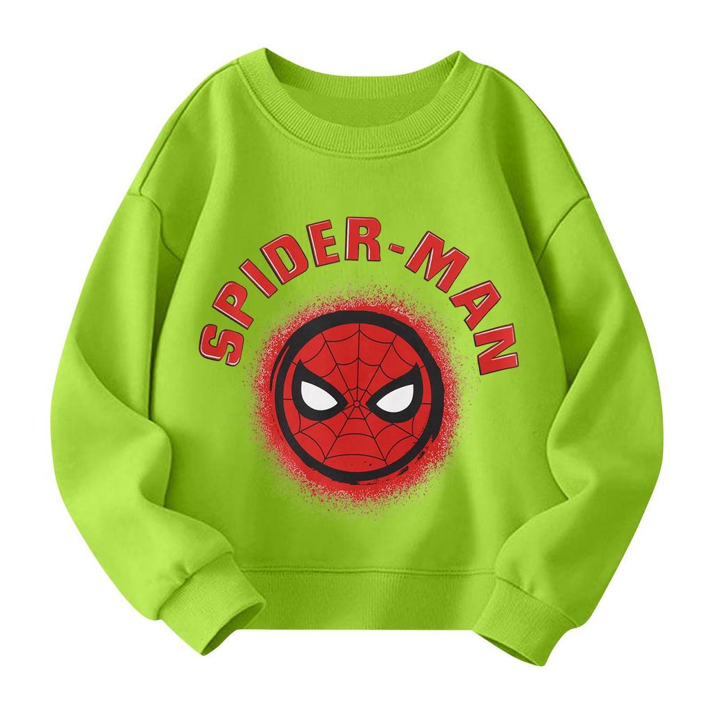 Boys and Girls Round Neck Plus Velvet Pullover Printed Top Sweatshirt