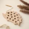 Wooden Hedgehog Threading Board Educational Toy for Kids Hand Eye Coordination Montessori Fine Motor Skills Puzzle Toy
