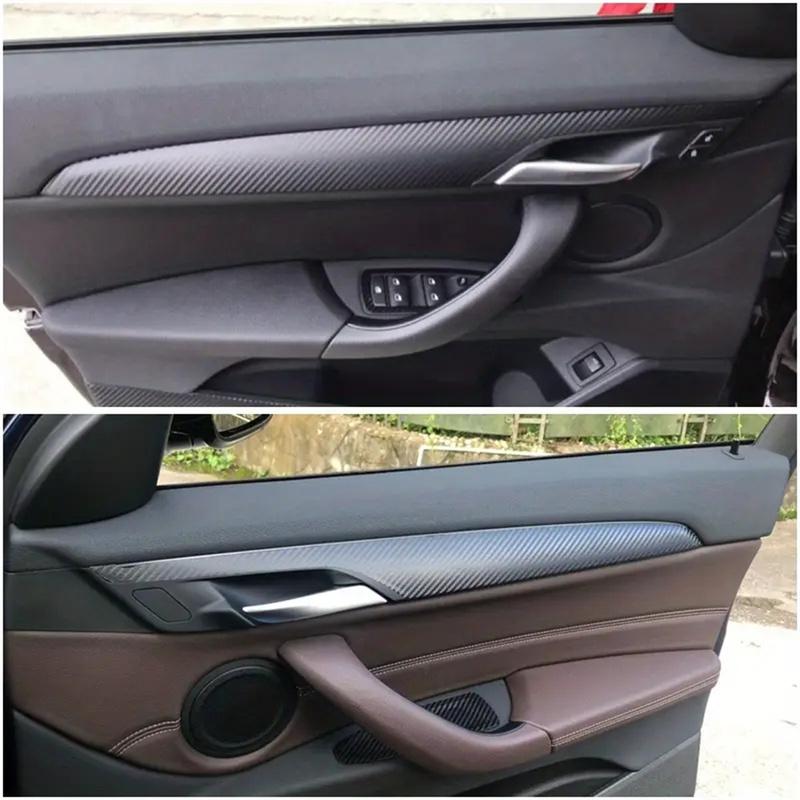 Carbon Fiber For BMW X1 X2 F48 F39 2016- Car Film Interior Stickers Center Console Gear Dashboard Air Door Handle Lift Panel
