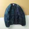 2025 Men's Quilted Winter Denim Jacket - Japanese Retro Style with Stand Collar
