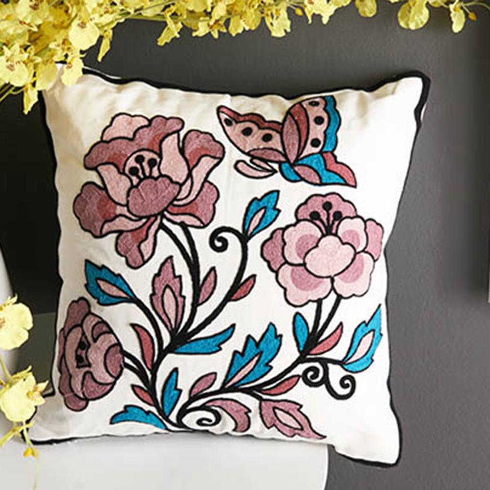 45x45cm Ethnic-Style Floral Embroidered Pillowcase Cojines Cotton Owel Embroidered Throw Cushion Cover Headboard Pillowcases