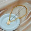 Golden Hip Hop Circular Portrait Coin Necklace, Suitable for Ladies and Men, Fashion Ladies Jewelry Gift
