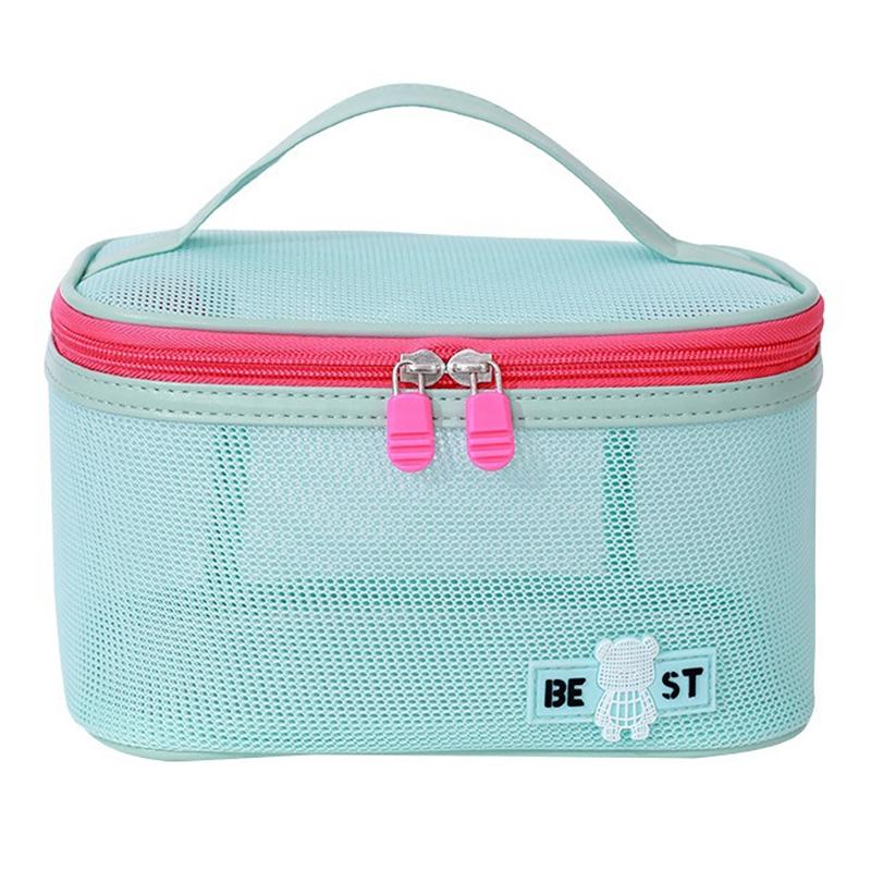 Women'S  Transparent Mesh Travel Cosmetic Bag Storage 1 Layer Toiletry Bag Large Capacity Make Up Organizer Bag