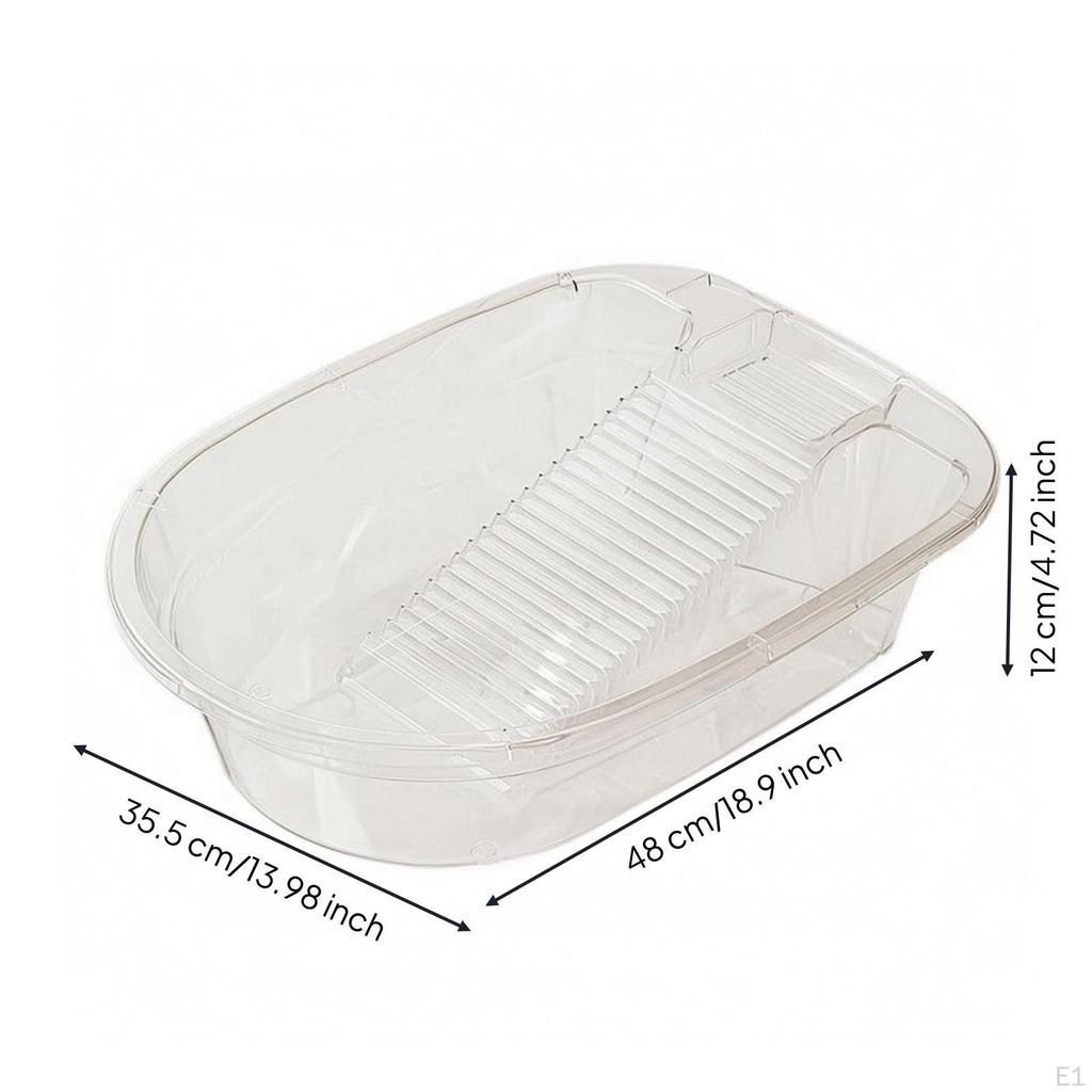 Laundry Basin Thickened Washboard Ribbed Hand Wash Tub for Household Use White L